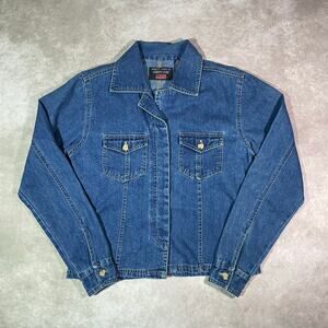 Vintage Women’s Andrew Jean Co Denim Long Sleeve Button Down Shirt Jacket